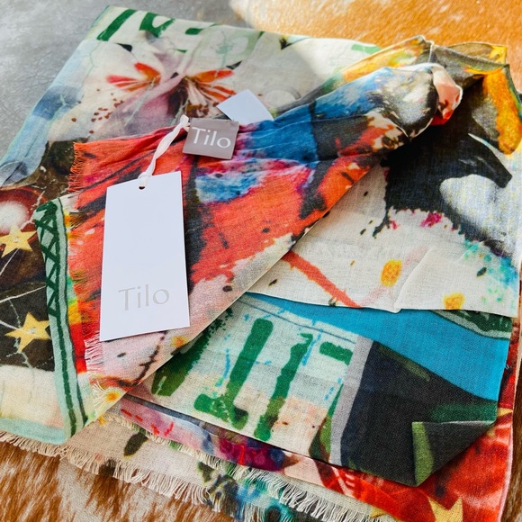 TILO Scarves wearable art 💙 Cotton Modal NEW with tags. - Picture 8 of 11